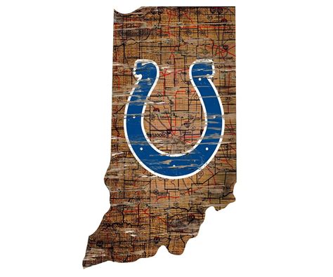 Indianapolis Colts Distressed State With Logo 24 Wall Art In 2021 Indianapolis Colts State