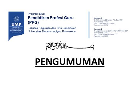 Lapor Diri Ppg Dalam Jabatan Angkatan Ii Tahun Ppg Ump