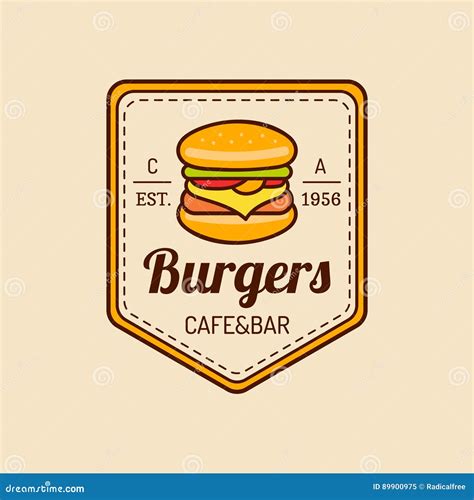 vector vintage fast food logo burge sign bistro icon eatery emblem
