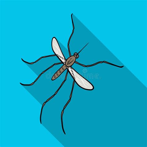 Icono Del Mosquito En Estilo Del Esquema Aislado En El Fondo Blanco