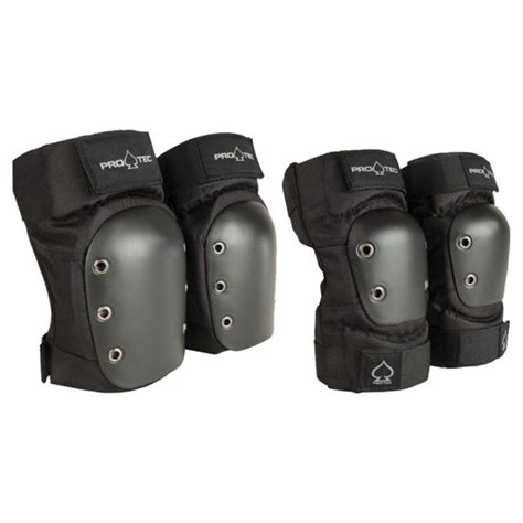 Pack De Protection Protec Street Knee Elbow Pads Set Open Black Genoux