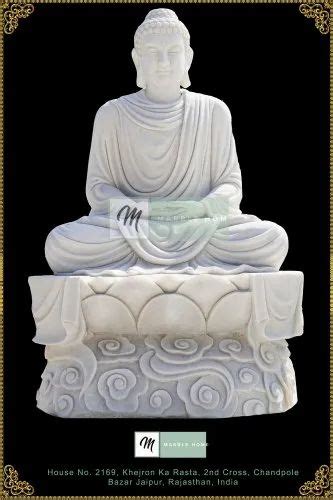 White Handmade God Buddha Marble Statue Size Dimension Inch At