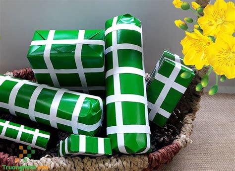 Rất Hay 1 3 Cách làm bánh chưng bằng giấy trang trí Tết đơn giản