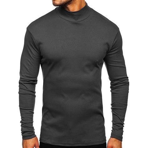 Sat N Al N Men S Autumn Winter Thickened Warm High Collar Long Sleeve T