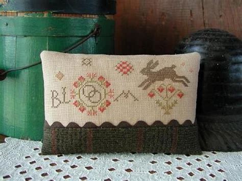 Primitive Cross Stitch Pattern Bloom Sampler Etsy