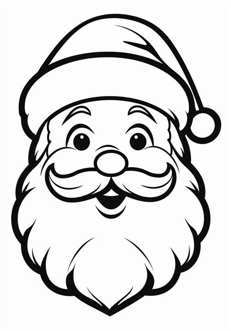 santa claus face coloring page printable printable  templates