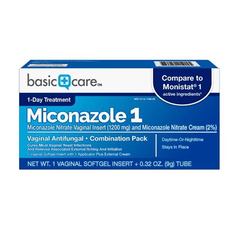 Basic Care Miconazole Nitrate Vaginal Insert 1200 Mg And Miconazole