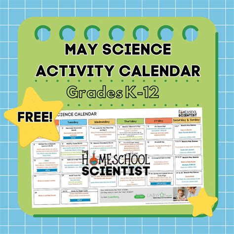 Free Monthly Science Activity Calendar