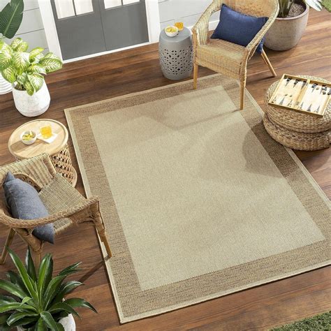 Outdoor Rugs 6x9 Cadie Modern Indooroutdoor Brownbeige Area Rug Non