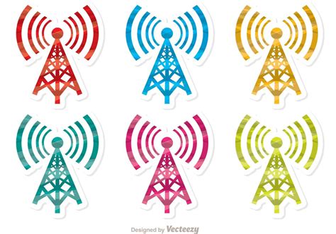 Colorful Cell Tower Vector Pack 84059 Vector Art At Vecteezy