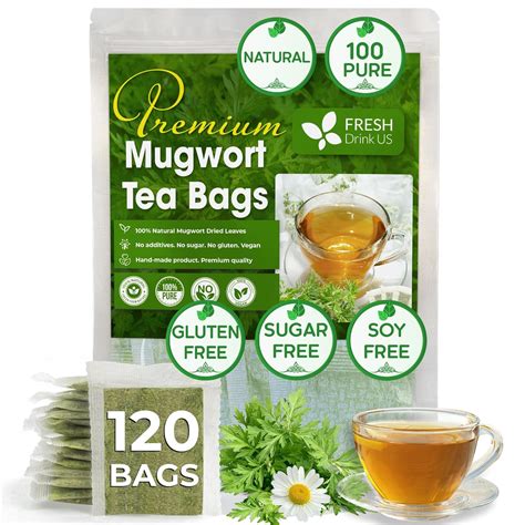 Amazon FRESHDRINKUS Premium 120 Mugwort Leaf Tea Bags 100