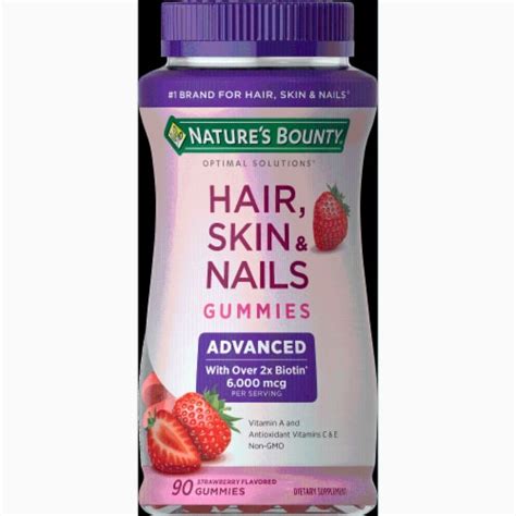 Nature S Bounty Advanced Hair Skin And Nails Strawberry Gummies