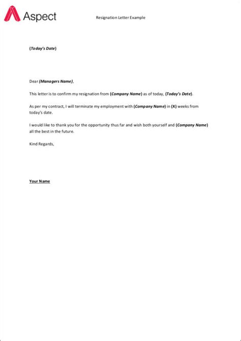 FREE 55+ Printable Resignation Letter Samples in PDF | MS Word | Google ...