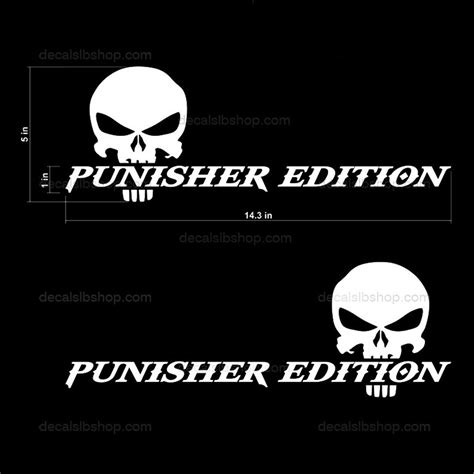 The Punisher Edition Skull Decals Stickers Vinyl Text Decal Etsy