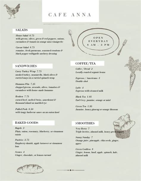 Farmhouse Cafe Menu Design Template By Musthavemenus