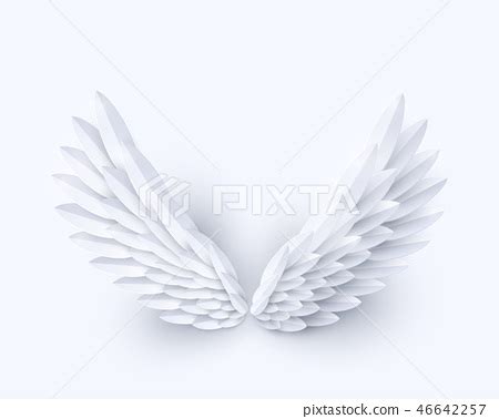 Vector D White Realistic Layered Paper Cut Stock Illustration