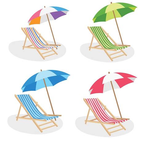 Ilustraci N Vectorial De Sillas De Playa Hola Concepto De Verano