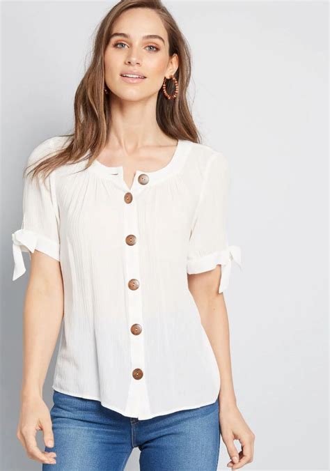 Flowy Moment Buttoned Blouse Sheer White Blouse Beautiful Cotton