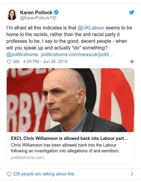 Labour Anti Semitism Row Chris Williamson Allowed Back Into Party Bbc News