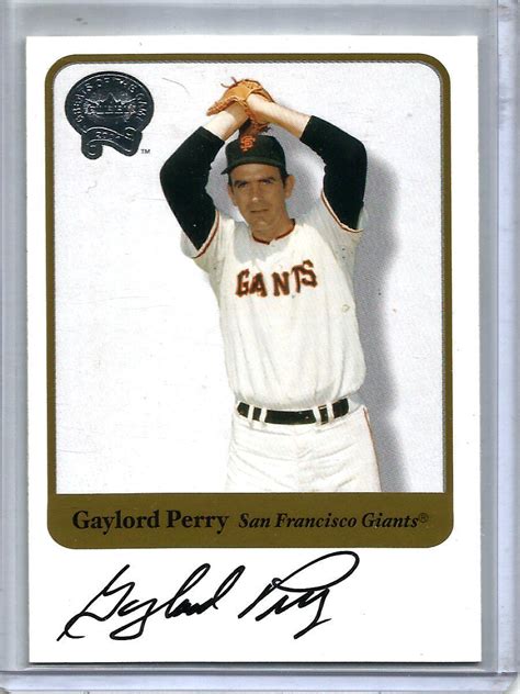 Gaylord Perry Fleer Greats Of The Game Autograph Ebay