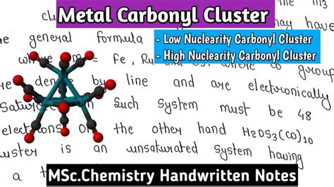 Metal Carbonyl Cluster Low High Nuclearity Carbonyl Cluster