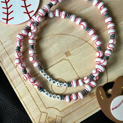 Baseball Beaded Necklace Etsy