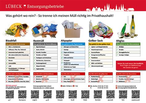 Abfalltrennblatt In Sprachen Entsorgungsbetriebe L Beck