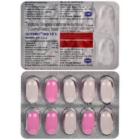 Glimepiride Metformin Voglibose Tablets 1 Mg At Rs 171 Strip In Surat