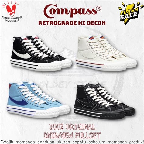 ORIGINAL Compass RETROGRADE HI DECON BLACK WHITE DOUBLE BLACK BABY