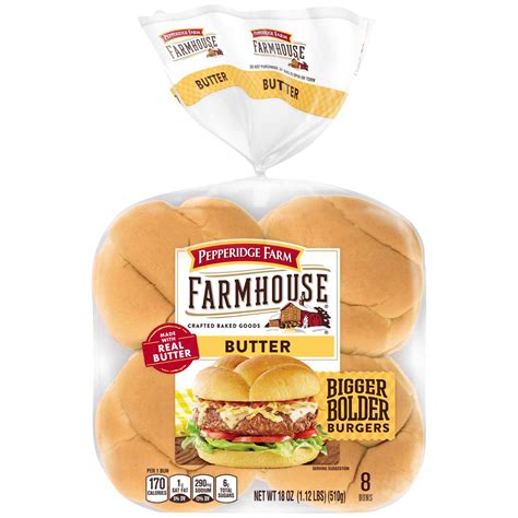 Pepperidge Farm Farmhouse Butter Hamburger Buns Shop Buns Rolls At