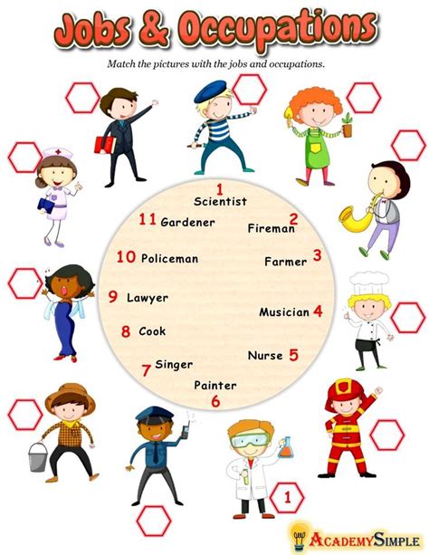 Jobs And Occupations Matching Worksheet Artofit