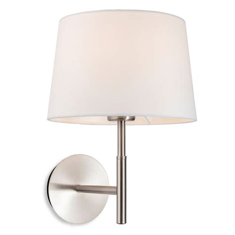 Firstlight Seymour Switched Wall Light In Brushed Steel With Cream Shade Fitting And Style From