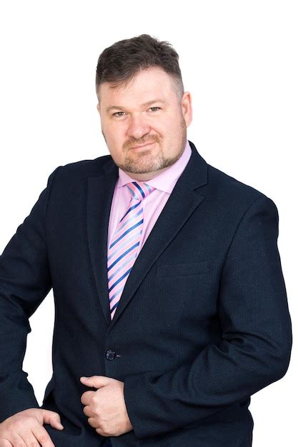 Premium Photo Portrait Of A Mid Adult Man Over White Background