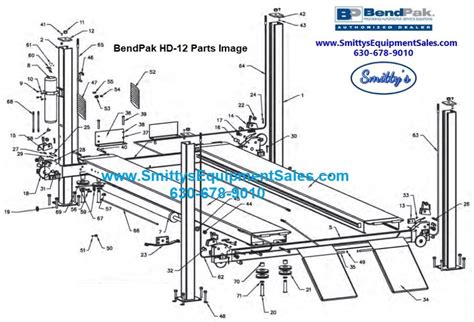 Bendpak Post Lift Hd Repair Parts Smittys Automotive Shop