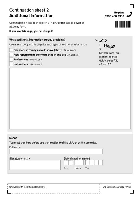 Lpc Continuation Sheet Continuation Sheet For Additional Information