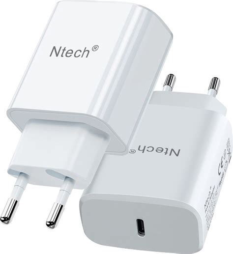 Usb C Adapter Oplader Met Usb C Naar Usb C Kabel W Snellader Voor