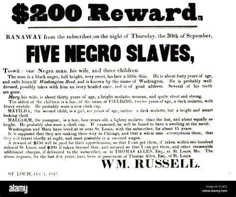 Runaway Slaves Poster Hi Res Stock Photography And Images Alamy