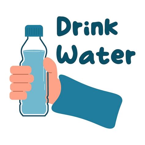 Premium Vector Drink More Water Hands Hold Containers Of Water Vector Illustration