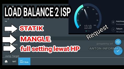 Load Balance Isp Indihome Dan Telkomsel Secara Statik Lewat Hp