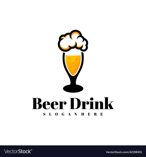 Beer drink logo design creative Royalty Free Vector Image