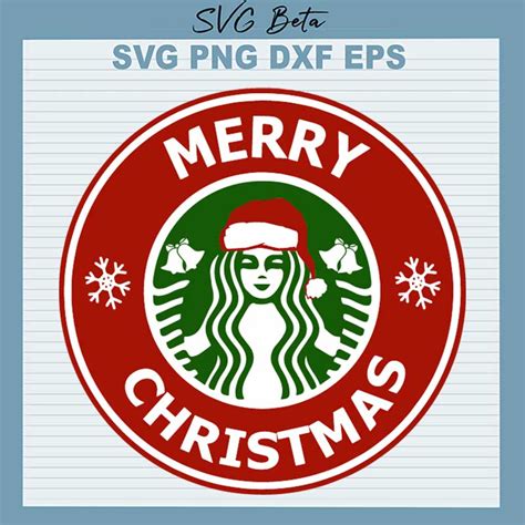 Starbuck Coffee Merry Christmas SVG Christmas Coffee Logo SVG