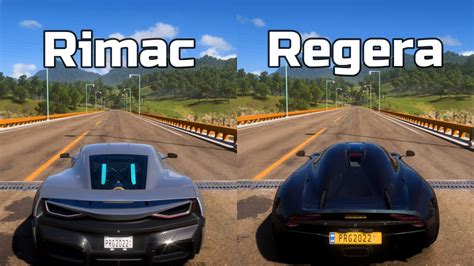 Forza Horizon Rimac Concept Two Vs Koenigsegg Regera Drag Race