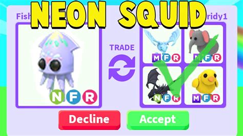 Trading NEW NEON SQUID In Adopt Me YouTube