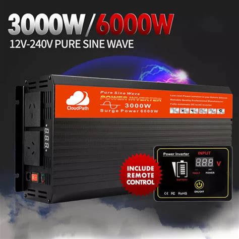 Cloudpath W W Pure Sine Wave Power Inverter V V Usb