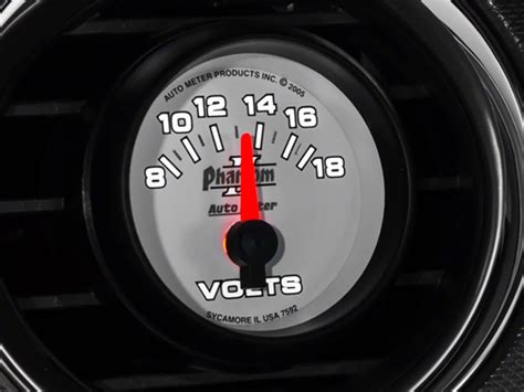 Auto Meter Mustang Phantom II Series 2 1 16 Inch Voltmeter Gauge 8 18V