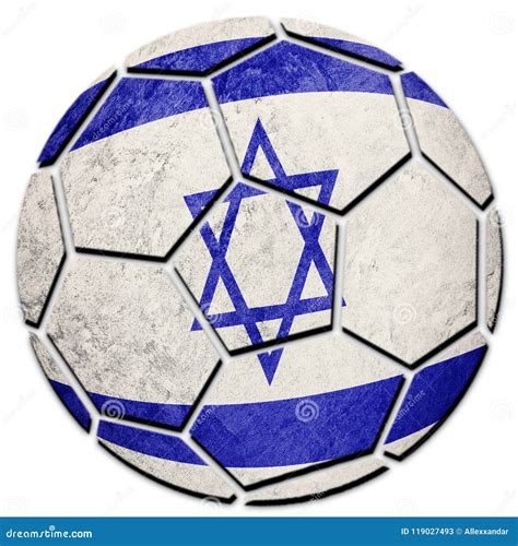 Soccer Ball National Israel Flag Israel Football Ball Stock Image