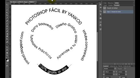 Texto En Circulo Y Trazados Photoshop Fácil Yanko0 Youtube