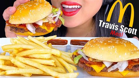 Asmr Mcdonalds Bacon Cheeseburger And French Fries 먹방 Mukbang Travis