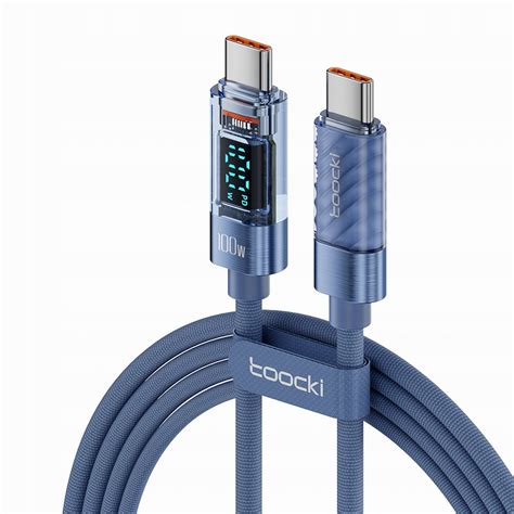 Kabel Szybkiego Adowania Toocki W Usb C Na Usb C Z Wy Wietlaczem