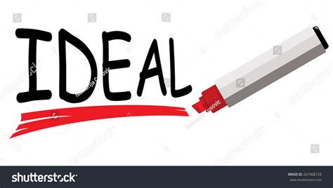 red marker underlining word ideal stock vector  shutterstock